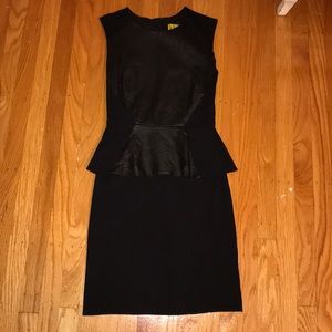 Nicole Miller Black Leather Dress